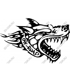  Fierce wolf head off-road