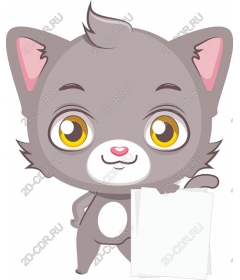  Cute grey kitten character