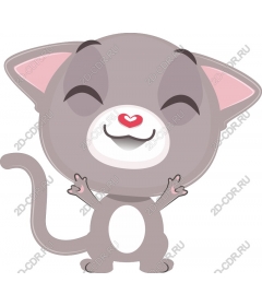  Adorable happy gray cat