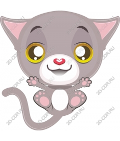 Playful gray kitten for kids