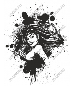  Charming woman with an ink splatter