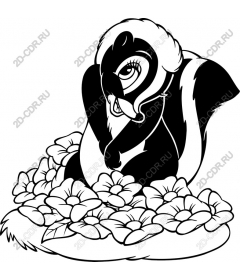  Charming skunk and flower