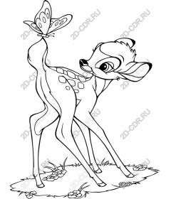  Charming deer and butterfly