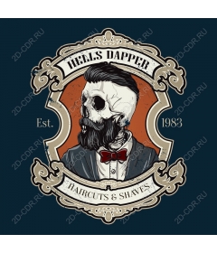  Hells Dapper: Винтажный Череп-Парикмахер