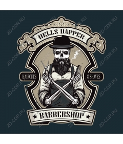 Vintage logo of barbershop Hell's Dapper