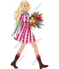  Charming fashionista with flowers