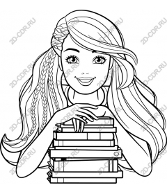  Joyful girl with books