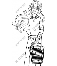  Stylish girl with backpack