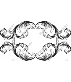  Black and white decorative floral frame