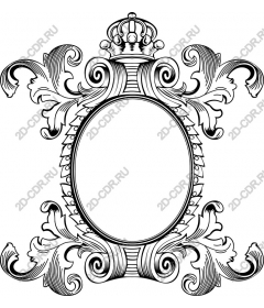 Vintage decorative frame with crown