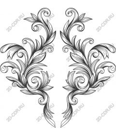  Elegant set of floral ornaments