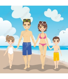  Joyful family day at the beach