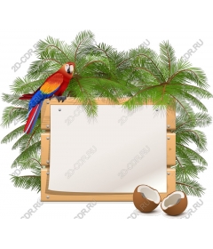  Tropical parrot wooden sign