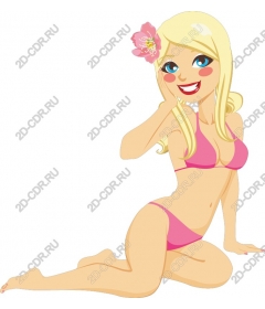 Girl on the beach in summer