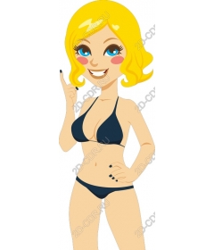 Summer vibes: confident blonde in a bikini