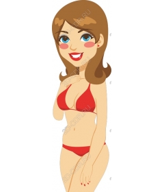 Playful girl in bikini