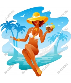  Tropical woman in hammock
