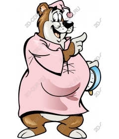 Funny cartoon bear in pajamas