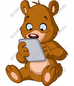  Cute bear with a tablet