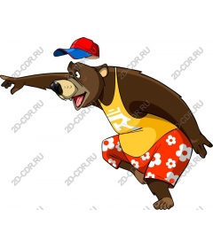 Playful cartoon bear