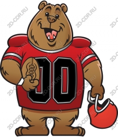 Funny Bear Football Mascot