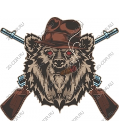  Ferocious bear in a cowboy hat