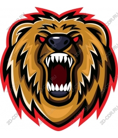 Head of roaring bear