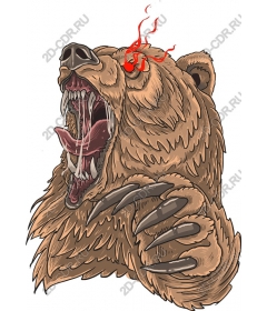 Свирепый ревущий медведь
