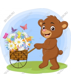  Charming bear with floral truck