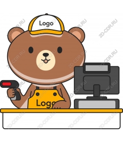 Friendly bear-cashier