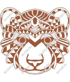 Geometric lion head