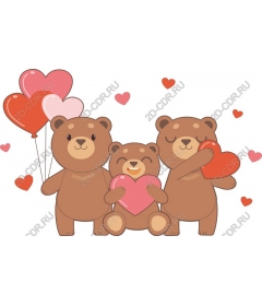  Bears hugs with hearts