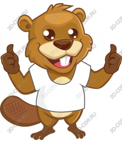 Funny cartoon beaver