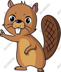 Funny cartoon beaver