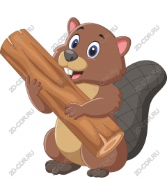 Playful cartoon beaver