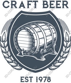 Vintage barrel of craft beer