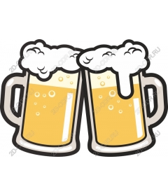  Clinking beer mugs
