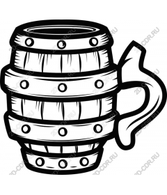  The circle in the form of a beer barrel in a rustic style