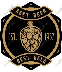 Vintage logo best beer hops cones