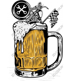  Beer mug in the form of a motorcycle