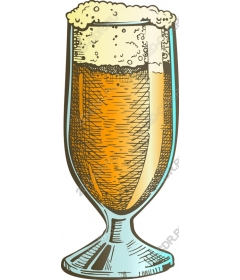  A glass of foam beer