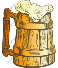 Vintage wooden beer mug