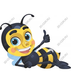 Funny cartoon bee