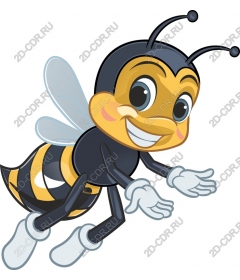  Веселая мультяшная пчела