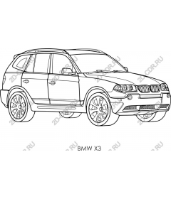  Detailed pen drawing of a BMW X3