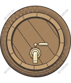  A wooden barrel in a rustic style with a crane