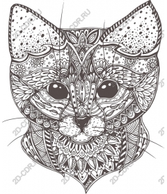Intricate cat mandala