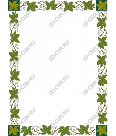 Decorative frame from the leaves of grapes