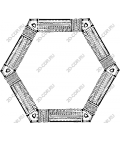 Hexagonal decorative frame pattern