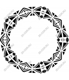 Geometric black and white round frame